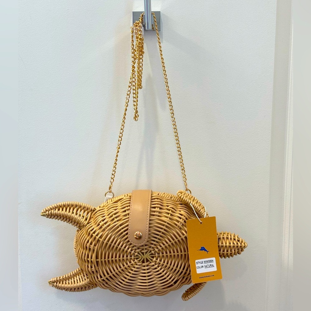 NWT Tommy Bahama Woven Turtle-Shaped Bag - Picture 3 of 10